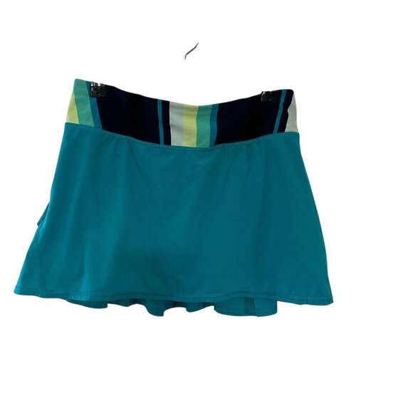 Lululemon Run Pace Setter Skort Blue Surge Striped Elastic Waistband Size 4 - Picture 2 of 9